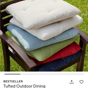 Pottery Barn Tufted Twill Pillow in Cream